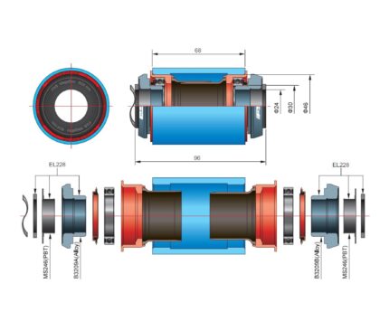 ΑΝΤΑΠΤΟΡΑΣ ΜΕΣΑΙΑΣ ΤΡΙΒΗΣ FSA MTB MEGAEXO 24MM ΑΠΌ BB30/PF30 ΣΕ 24ΜΜ 68/73MM EL228 2