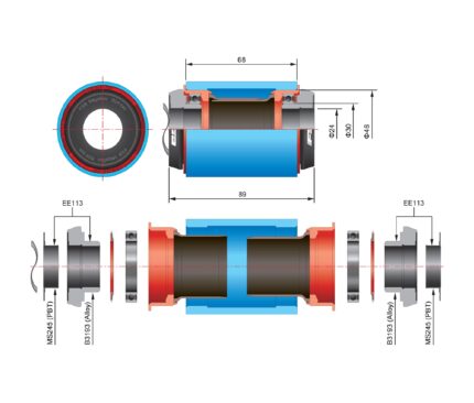 ΑΝΤΑΠΤΟΡΑΣ ΜΕΣΑΙΑΣ ΤΡΙΒΗΣ FSA ROAD ΑΠO PF30 ΣΕ MEGAEXO 24MM EE113 2