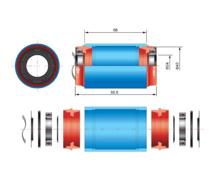 ΜΕΣΑΙΑ ΤΡΙΒΗ FSA ROAD MEGAEXO 24MM BB30 68MM ΓΙΑ CARBON CFM3 2
