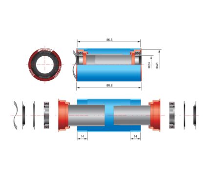 ΜΕΣΑΙΑ ΤΡΙΒΗ FSA ROAD MEGAEXO 24MM PF BB86-41 ΓΙΑ CARBON CF86 2