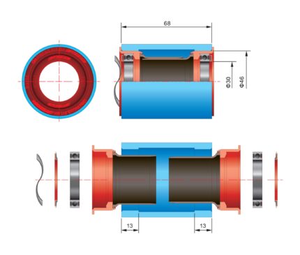 ΜΕΣΑΙΑ ΤΡΙΒΗ FSA ROAD PF30/BB386 68-86MM BB-PF6000/CZ 2